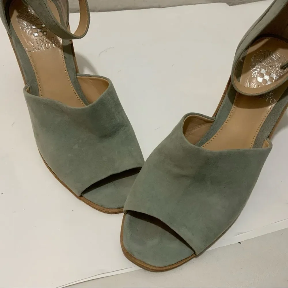 VINCE CAMUTO DEEDRIANA SUEDE WEDGE SANDAL US 6.5 M/37